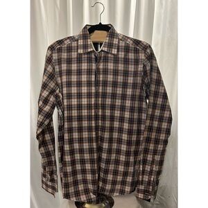BOSS Hugo Plaid Black/Pink Shirt.